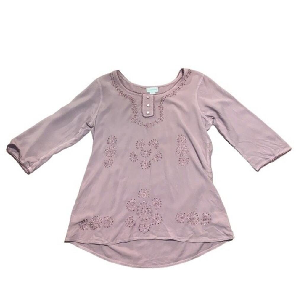 Women's Dusty Mauve Eyelet Tunic Top